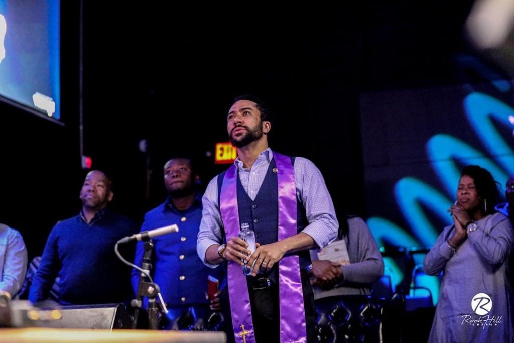 Majid michel preaches at the RockHill Church